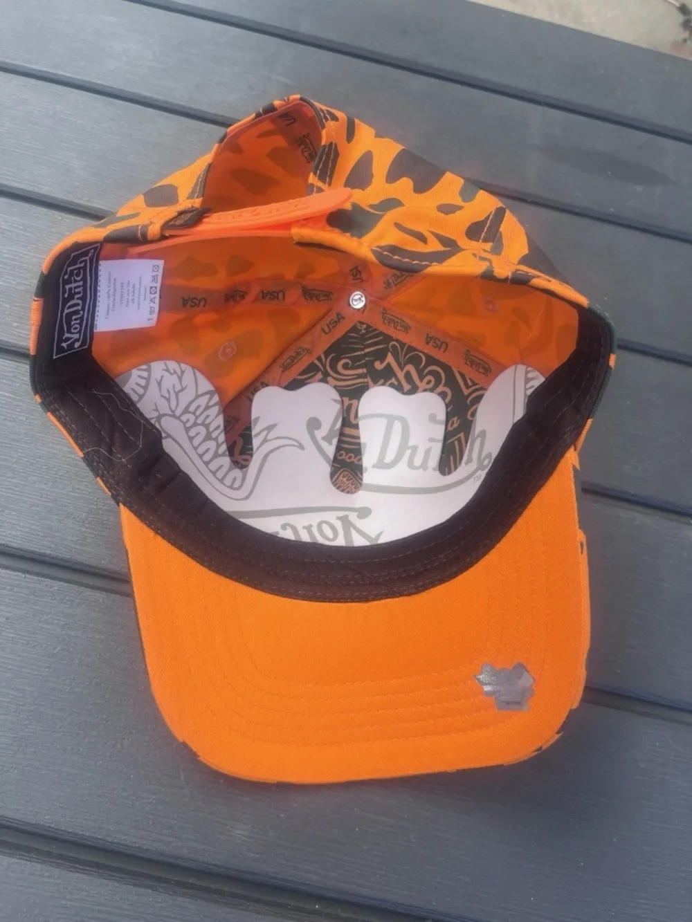 NWT Von Dutch Orange Camo Trucker Hat Adjustable The Simple Life Y2K 2000s